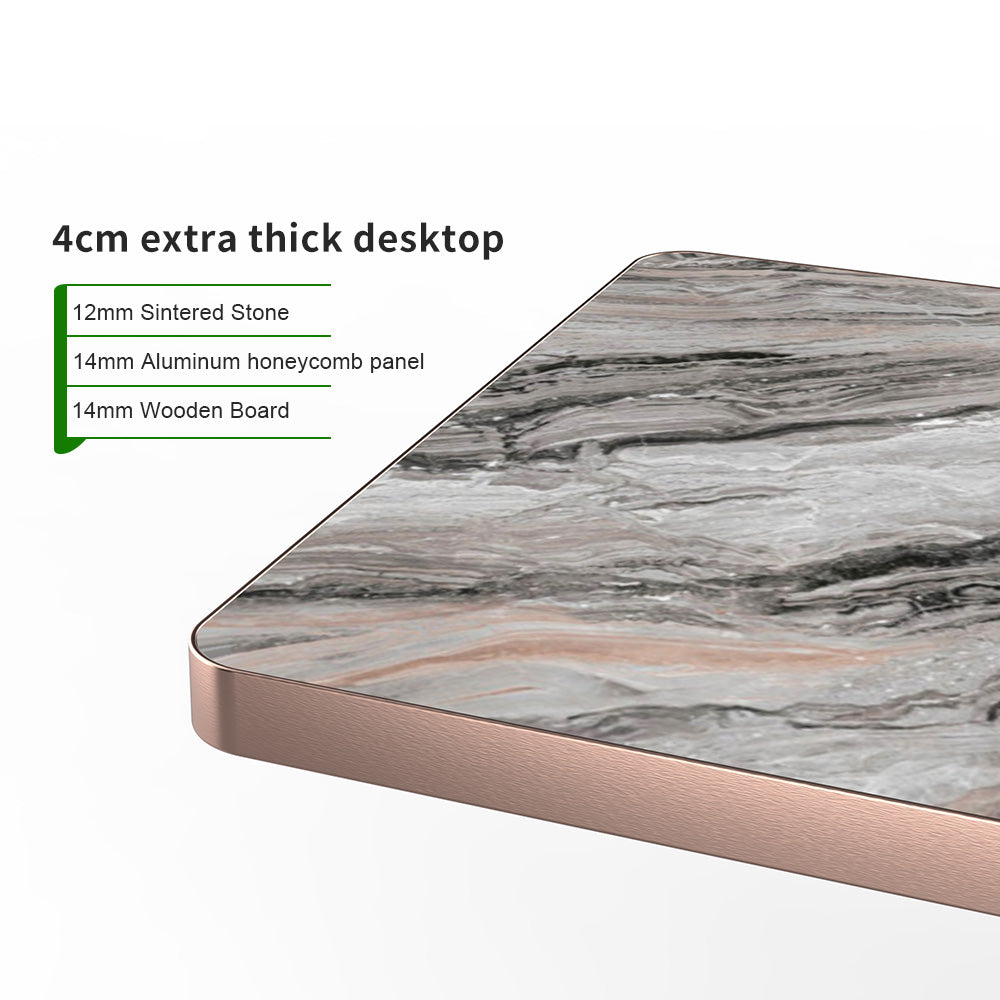 HUALIN Modern style restaurant stone pattern luxury rock slab dining table sintered stone dining table custom sizes and colors