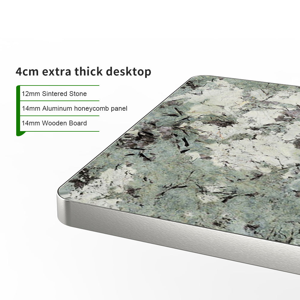 HUALIN Modern style restaurant stone pattern luxury rock slab dining table sintered stone dining table custom sizes and colors