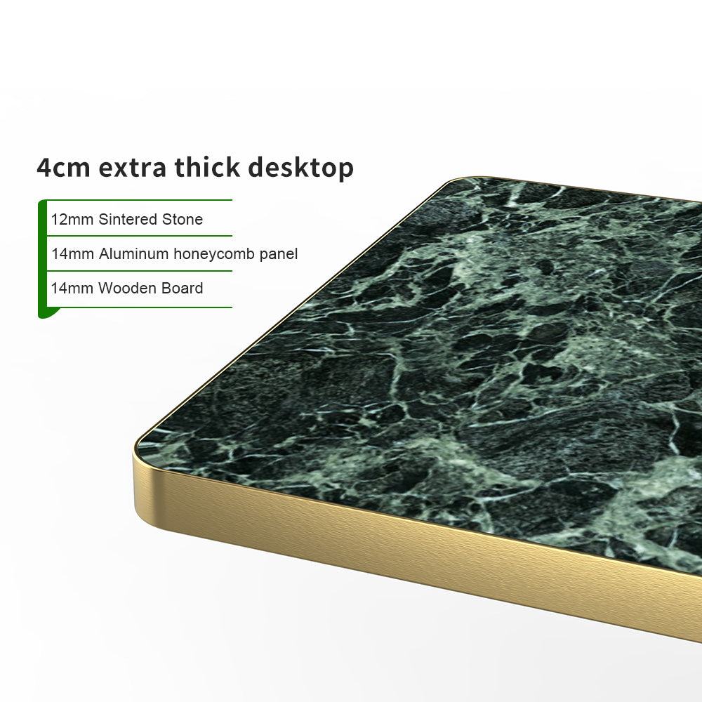 HUALIN Modern style restaurant stone pattern luxury rock slab dining table sintered stone dining table custom sizes and colors