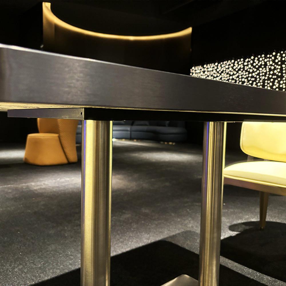 HUALIN Modern style theme restaurant luxury marble dining table with stainless steel legs, customizable size and color