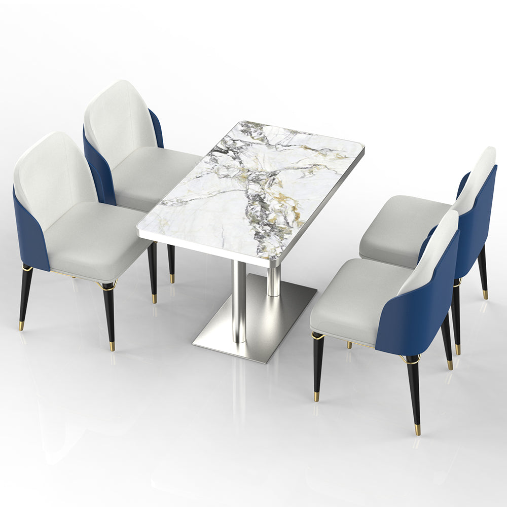 HUALIN Restaurant luxury sintered stone dining table with comfortable chairs, customizable material, color and size