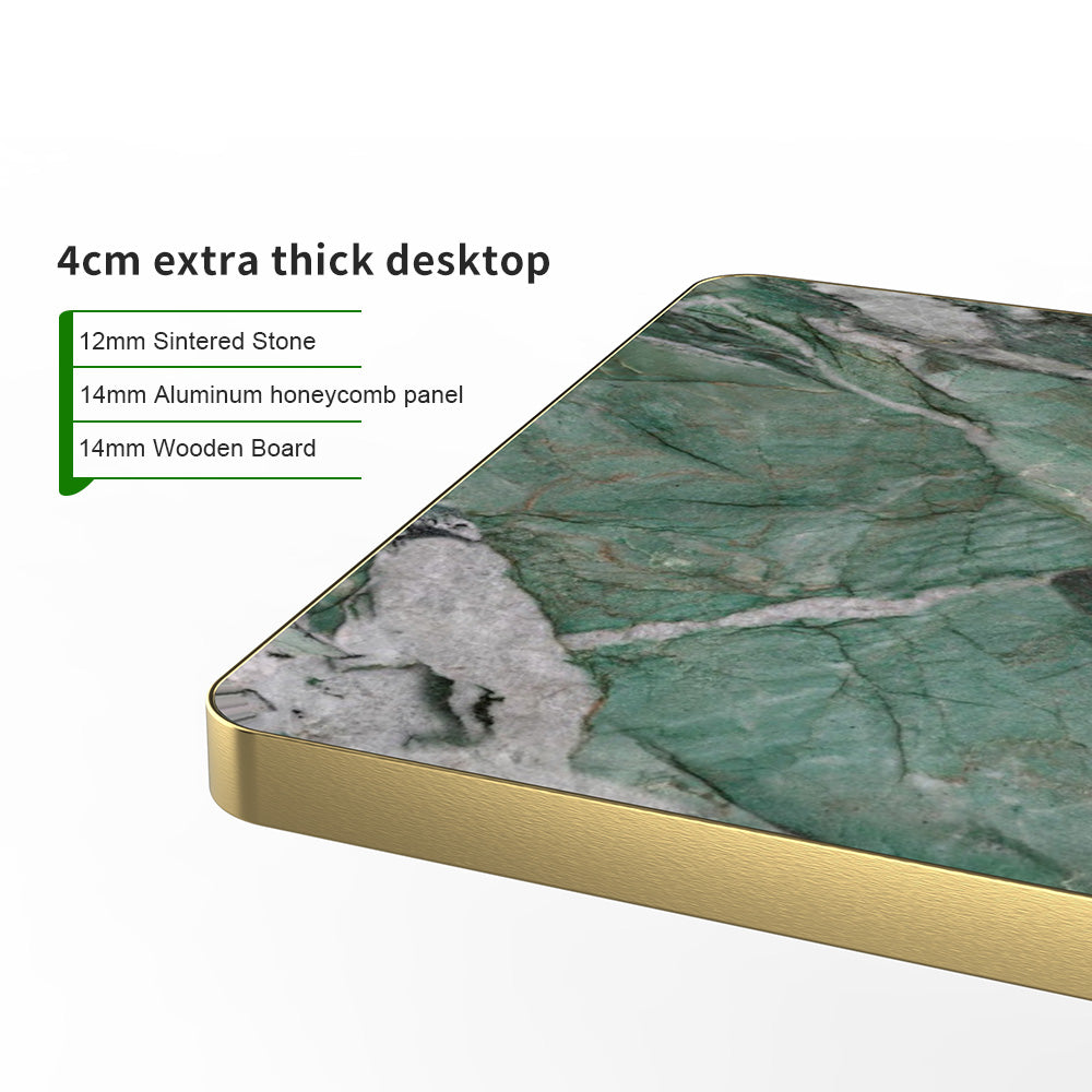 HUALIN Modern style restaurant stone pattern luxury rock slab dining table sintered stone dining table custom sizes and colors