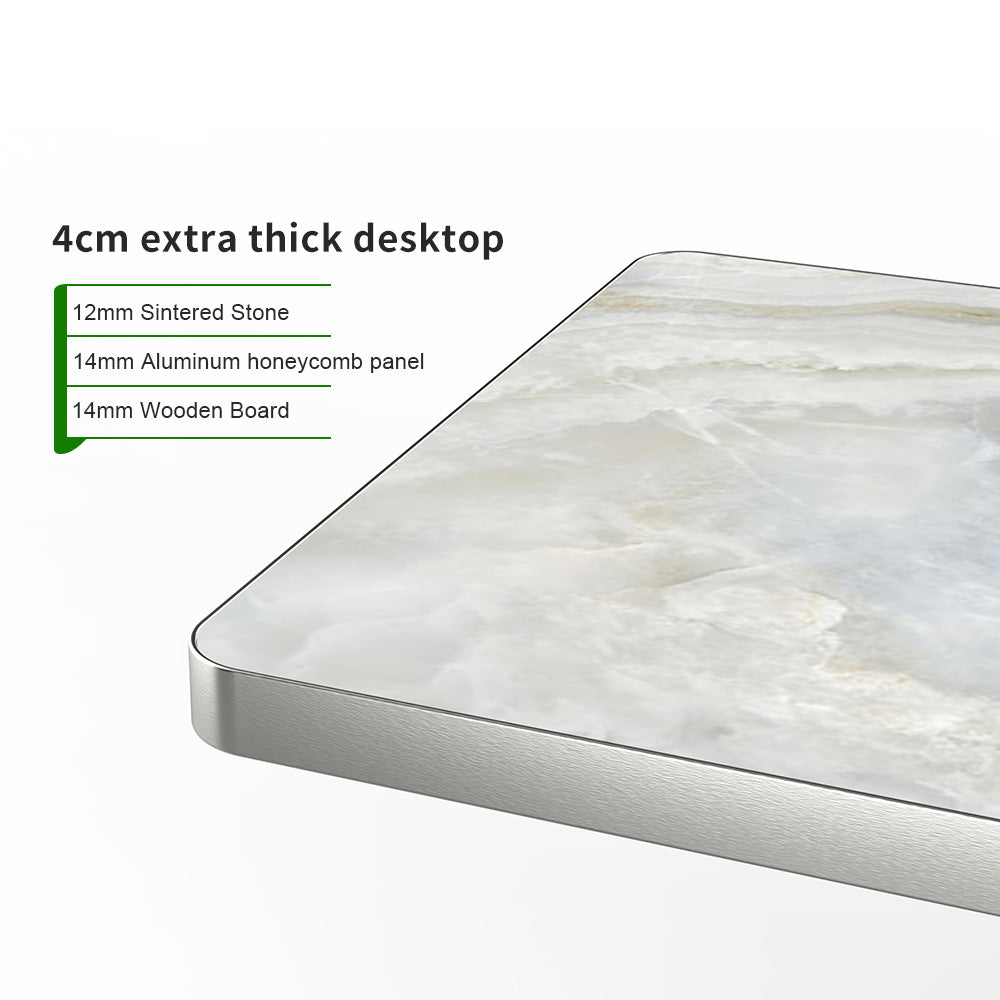 HUALIN Modern style restaurant stone pattern luxury rock slab dining table sintered stone dining table custom sizes and colors
