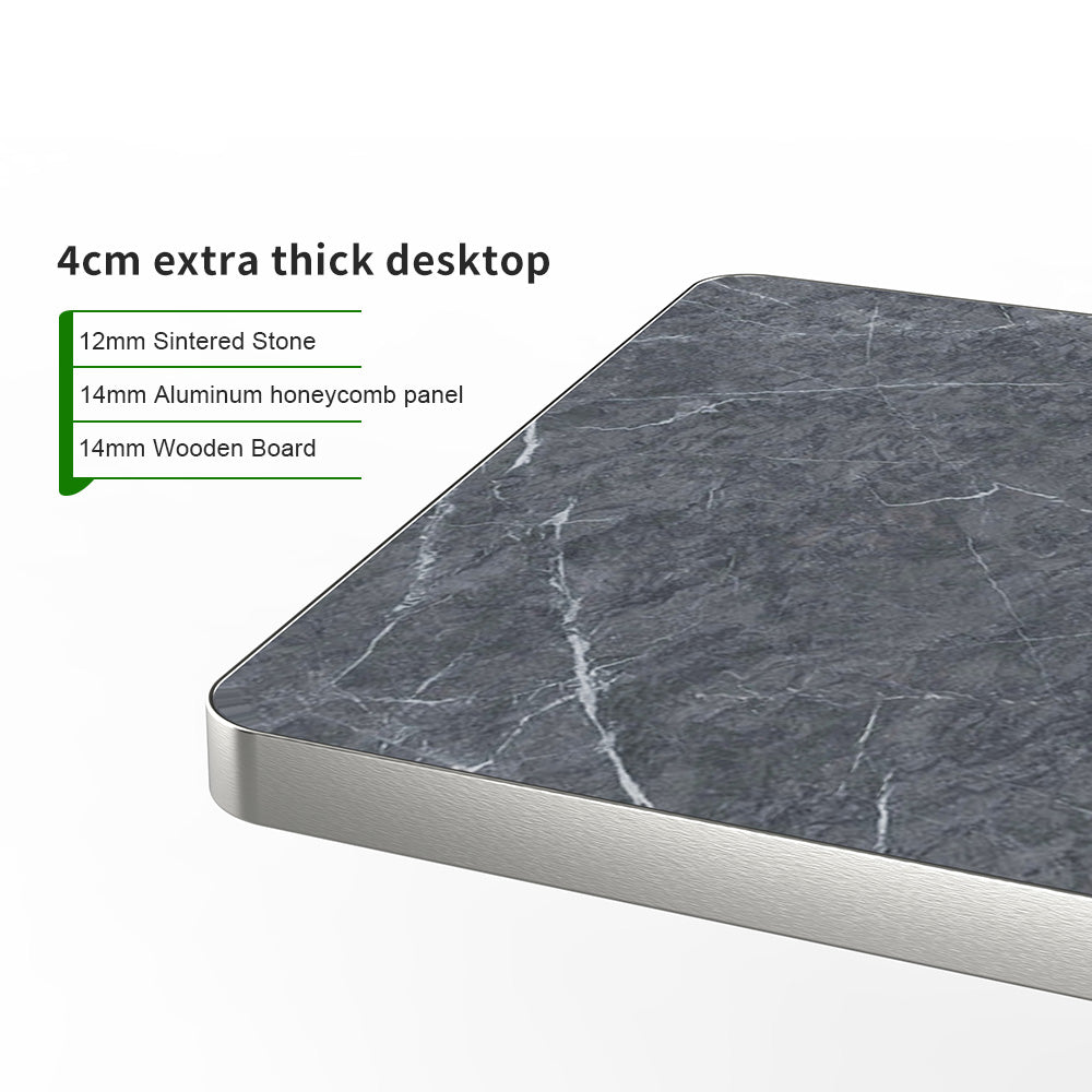 HUALIN Industrial style restaurant grey luxury slate dining table sintered stone dining table custom size and color
