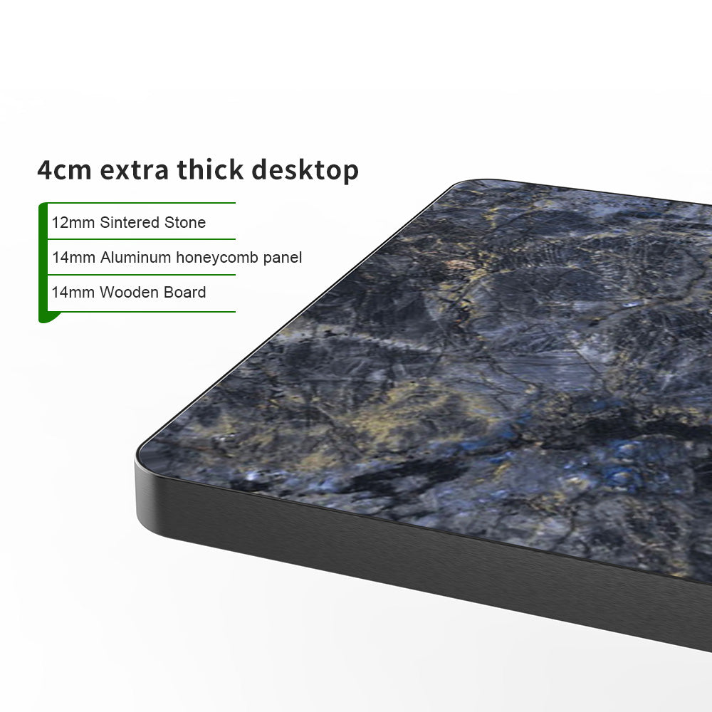 HUALIN Modern style restaurant stone pattern luxury rock slab dining table sintered stone dining table custom sizes and colors