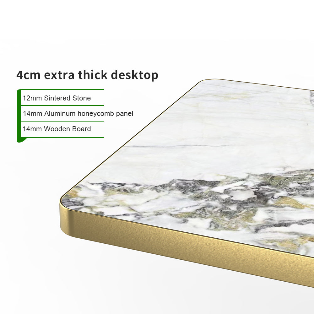 HUALIN Hotel theme restaurant luxury sintered stone dining table, marble dining table, customizable size and color