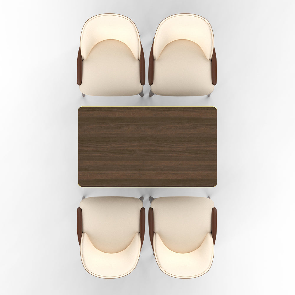 HUALIN Restaurant luxury sintered stone dining table with comfortable chairs, customizable material, color and size