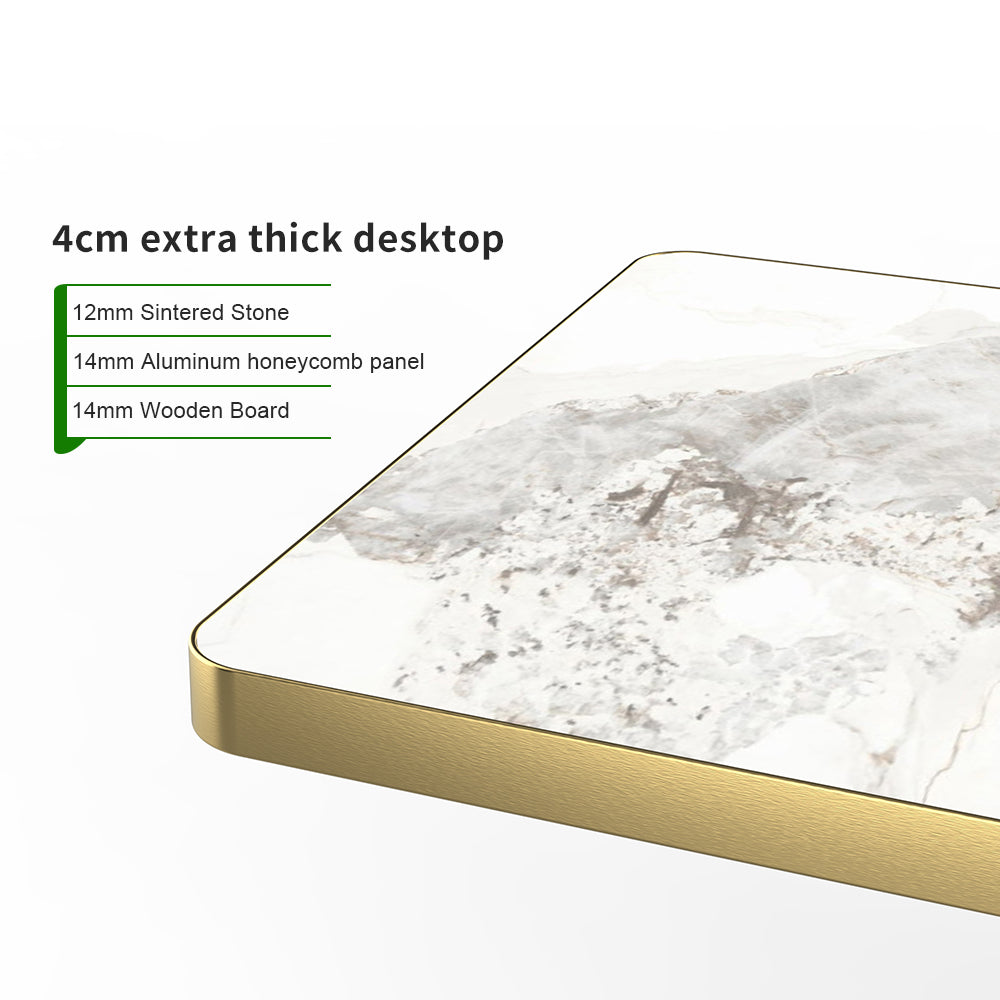 HUALIN Hotel theme restaurant luxury sintered stone dining table, marble dining table, customizable size and color