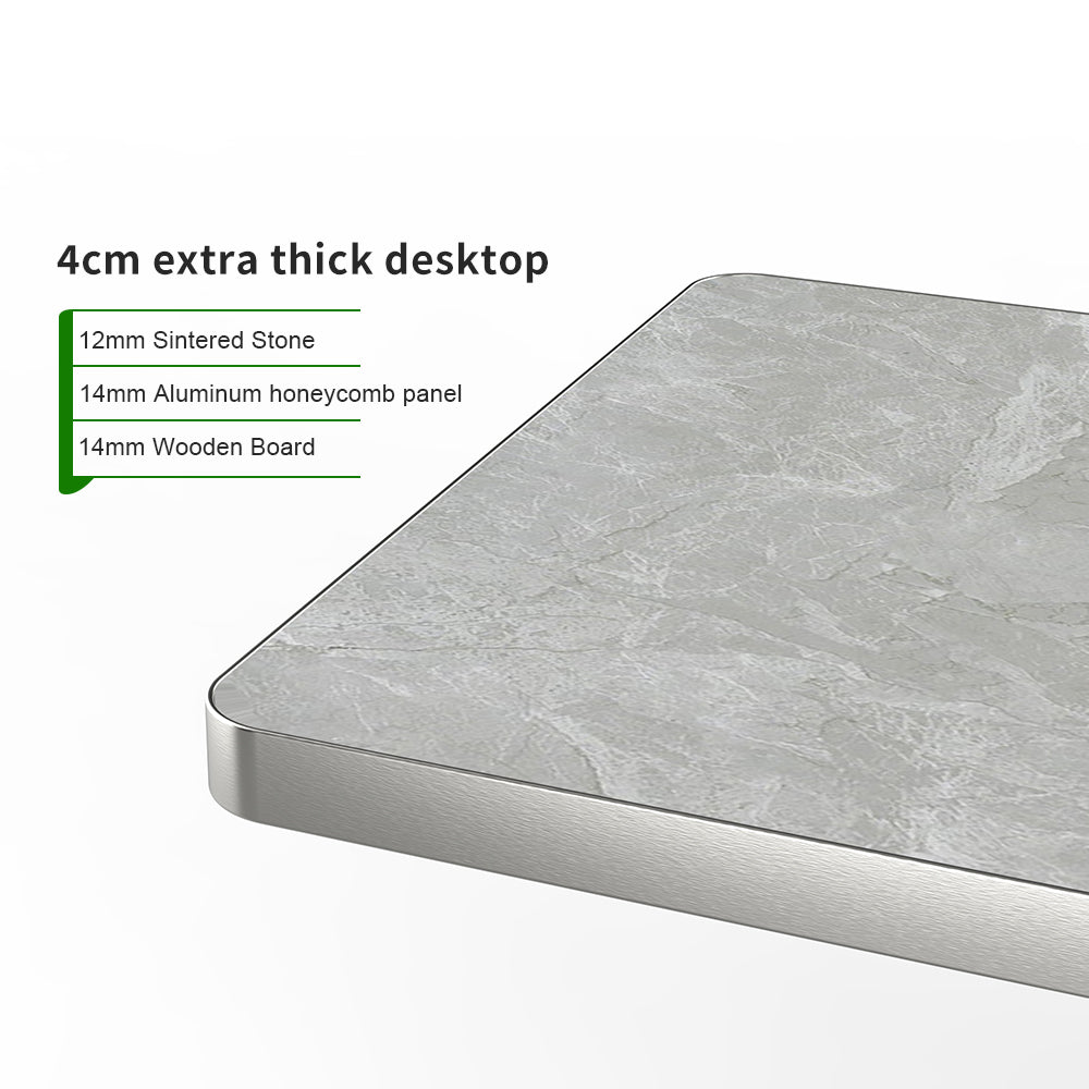 HUALIN Industrial style restaurant grey luxury slate dining table sintered stone dining table custom size and color