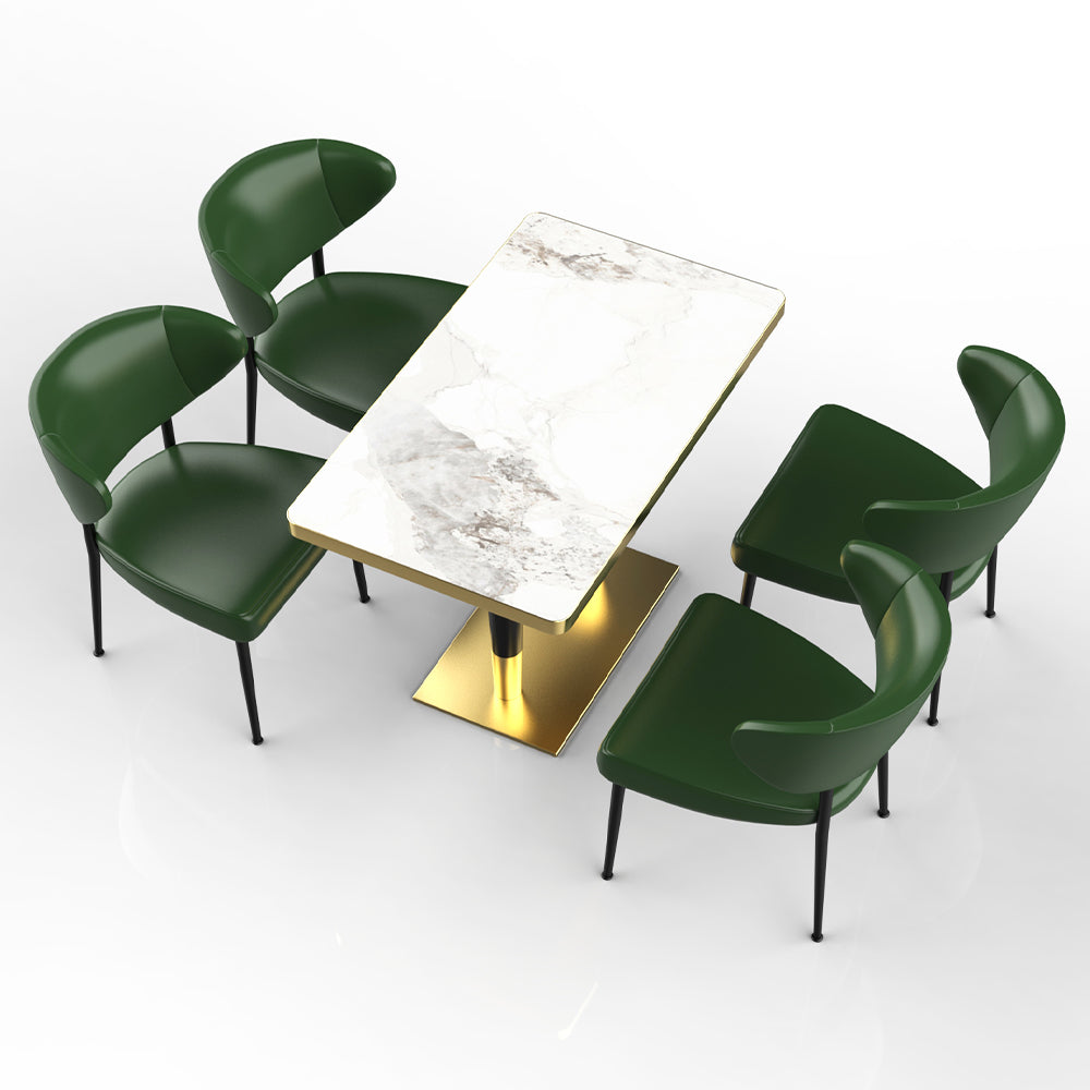HUALIN Restaurant luxury sintered stone dining table with comfortable chairs, customizable material, color and size