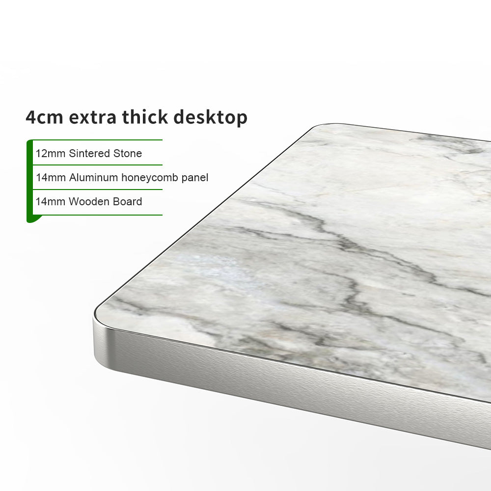 HUALIN Modern style restaurant stone pattern luxury rock slab dining table sintered stone dining table custom sizes and colors