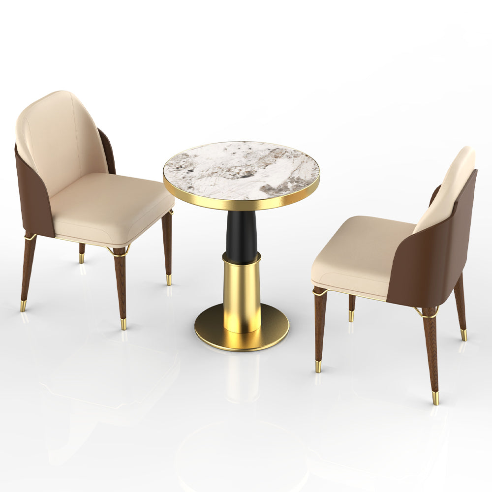 HUALIN Restaurant luxury sintered stone ceramic dining table with comfortable chair