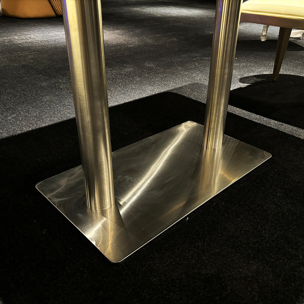 HUALIN Modern style theme restaurant luxury marble dining table with stainless steel legs, customizable size and color