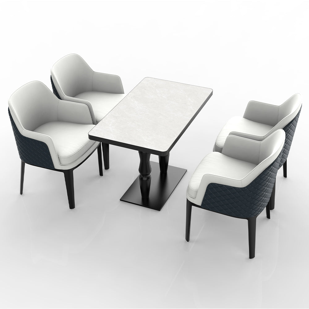 HUALIN Restaurant luxury sintered stone dining table with comfortable chairs, customizable material, color and size