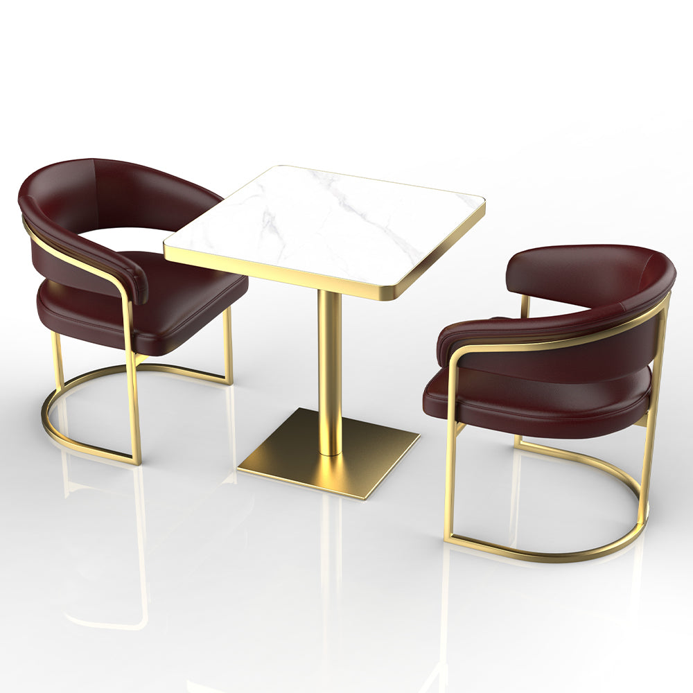 HUALIN Restaurant luxury sintered stone dining table with comfortable chairs, customizable material, color and size
