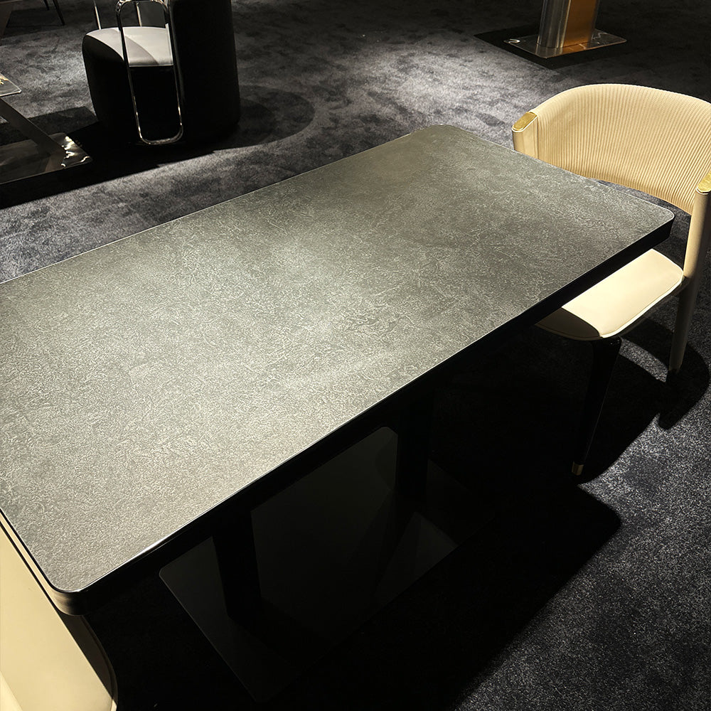 HUALIN Modern style theme restaurant luxury marble dining table with stainless steel legs, customizable size and color
