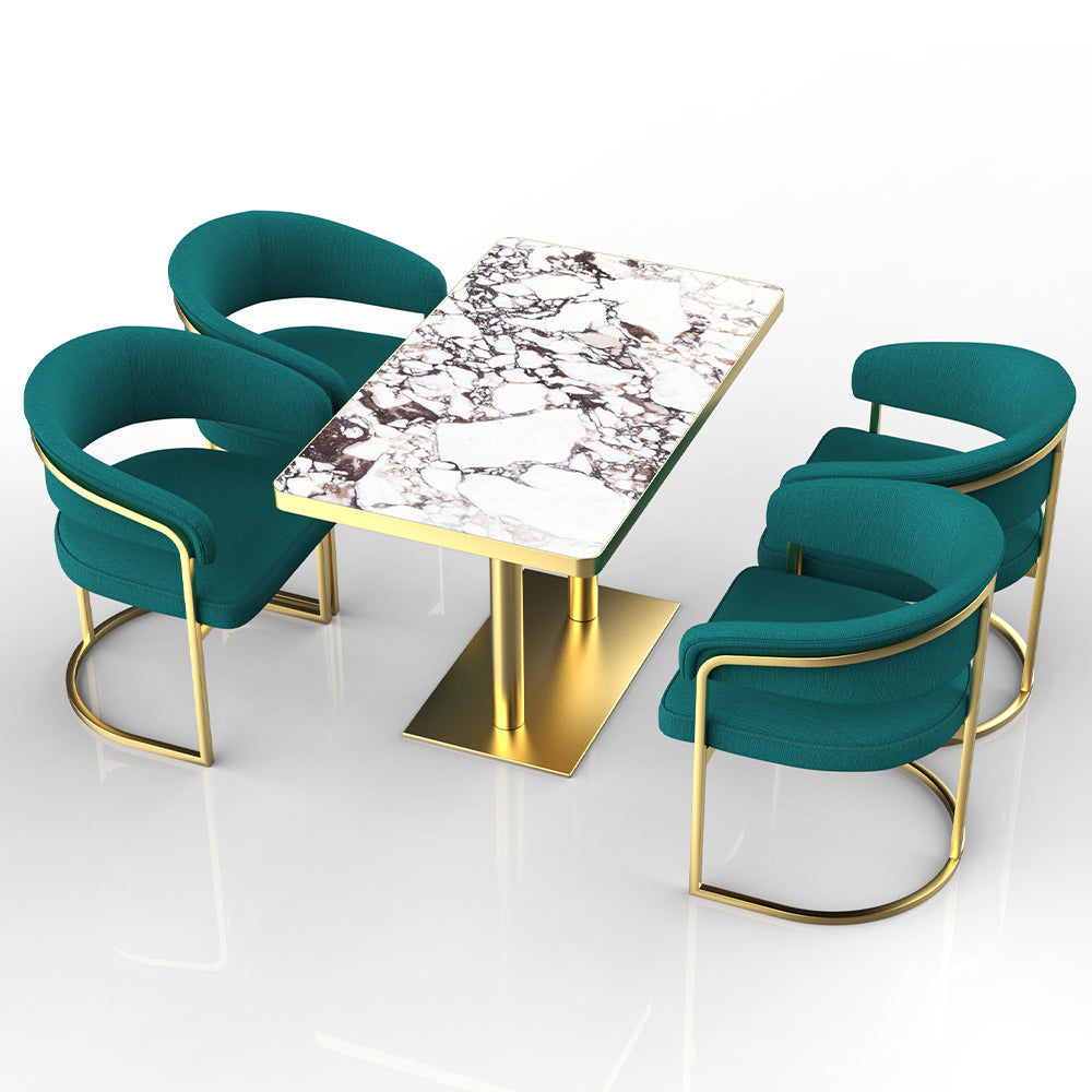 HUALIN Restaurant luxury sintered stone dining table with comfortable chairs, customizable material, color and size