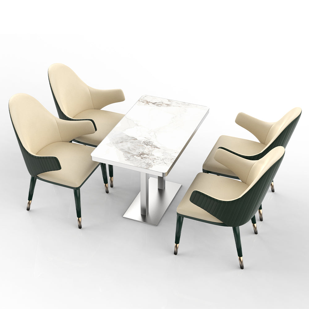HUALIN Restaurant luxury sintered stone dining table with comfortable chairs, customizable material, color and size