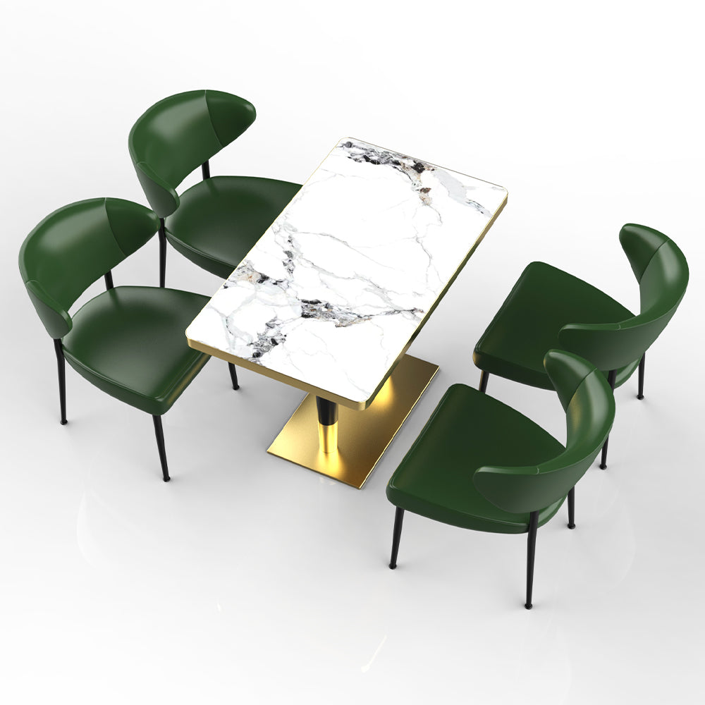 HUALIN Restaurant luxury sintered stone dining table with comfortable chairs, customizable material, color and size