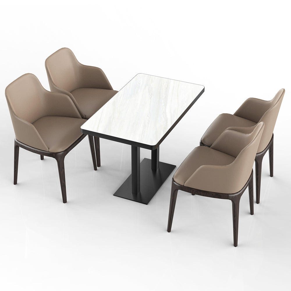 HUALIN Restaurant luxury sintered stone ceramic dining table with comfortable chair