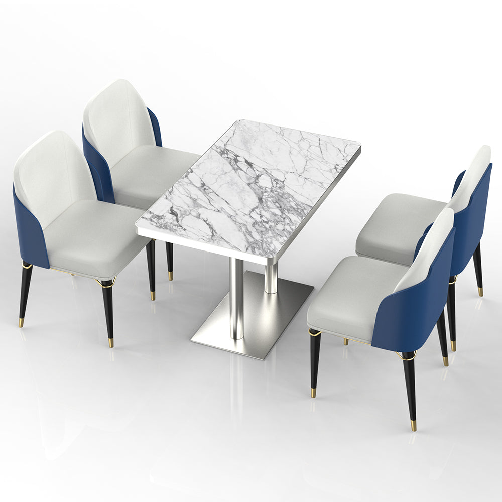 HUALIN Restaurant luxury sintered stone dining table with comfortable chairs, customizable material, color and size