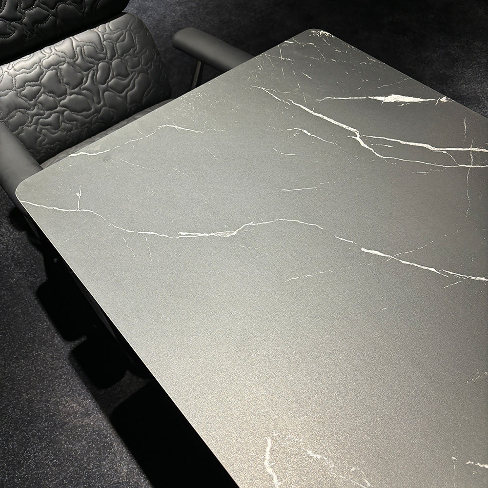 HUALIN Modern style theme restaurant luxury marble dining table with stainless steel legs, customizable size and color