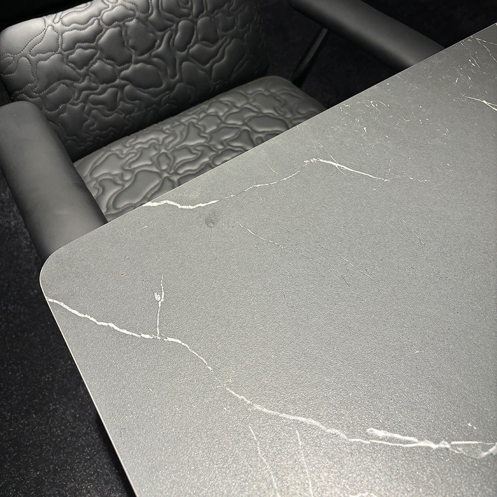 HUALIN Modern style theme restaurant luxury marble dining table with stainless steel legs, customizable size and color