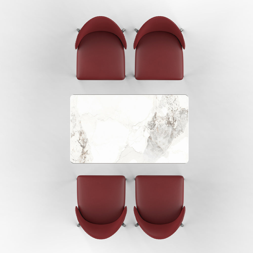HUALIN Restaurant luxury sintered stone marble dining table chairs comfortable booths, material size color batch customization