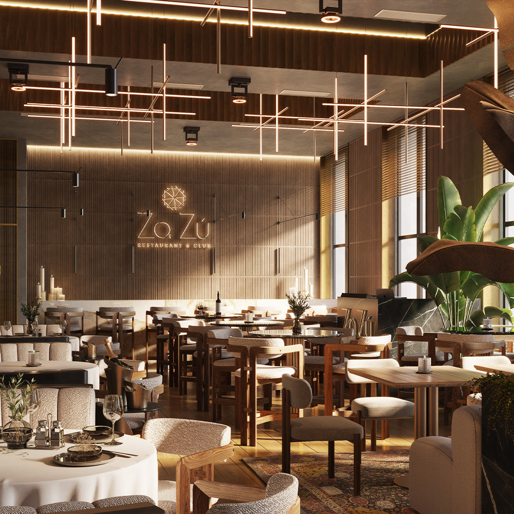HUALIN Luxurious sintered stone dining tables, solid wood dining tables, dining chairs and comfortable booths. Customizable materials, colors and sizes