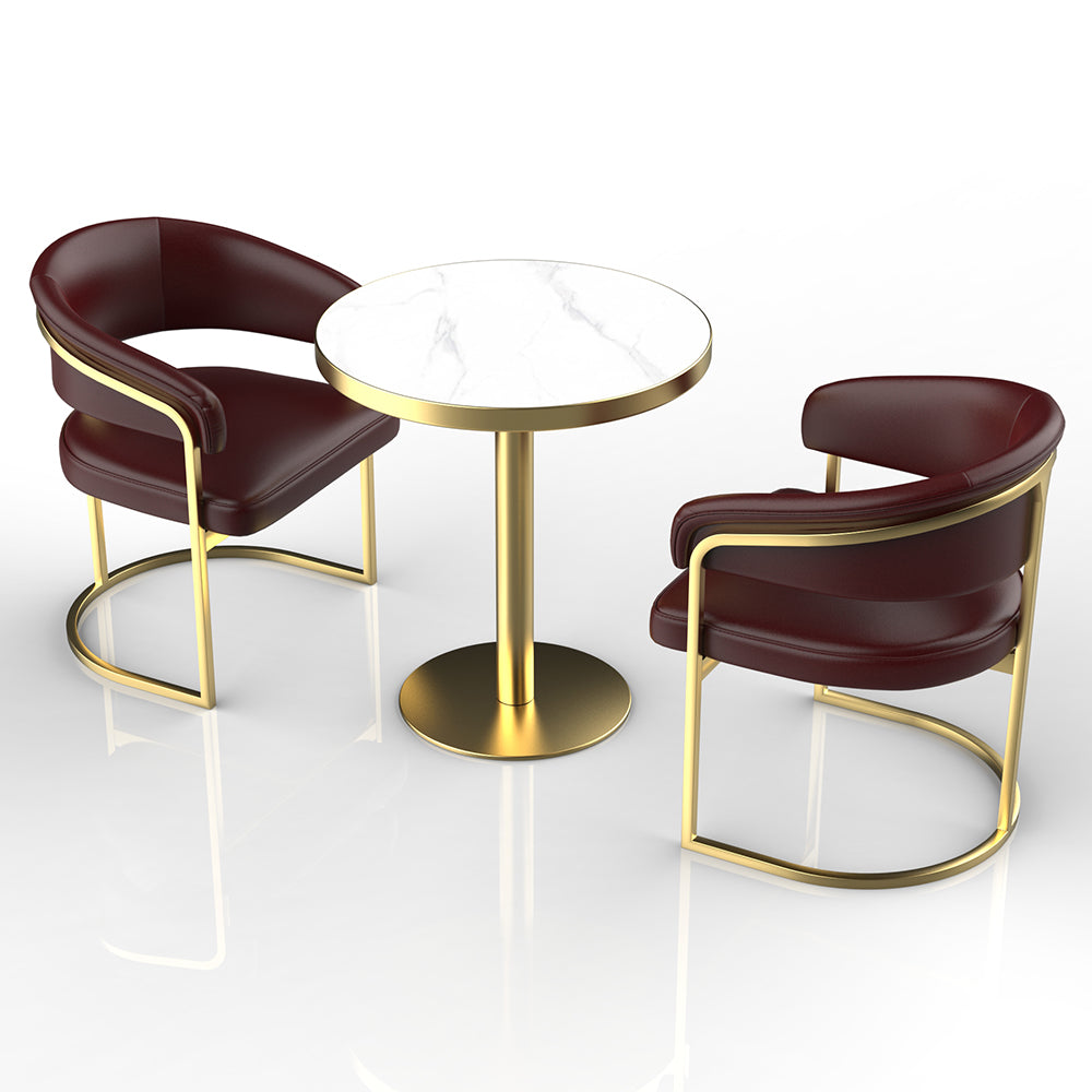 HUALIN Restaurant luxury sintered stone dining table with comfortable chairs, customizable material, color and size