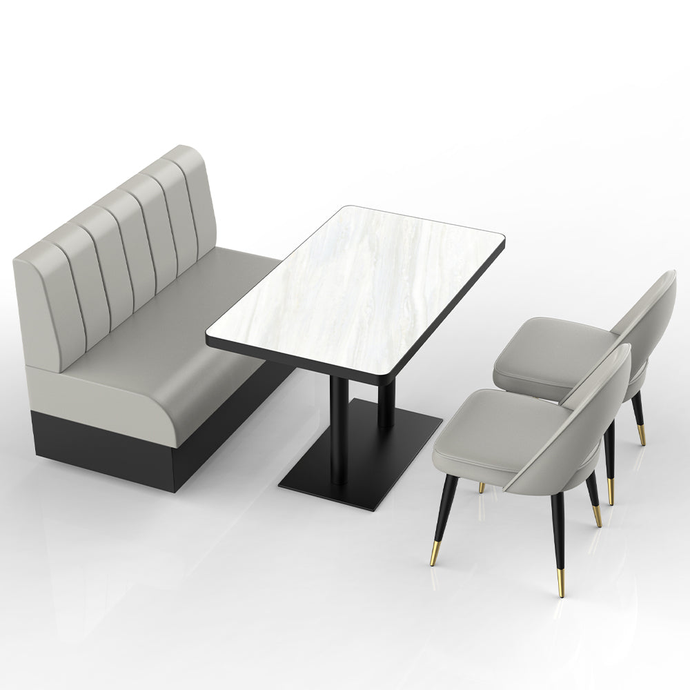 HUALIN Restaurant luxury sintered stone marble dining table chairs comfortable booths, material size color batch customization