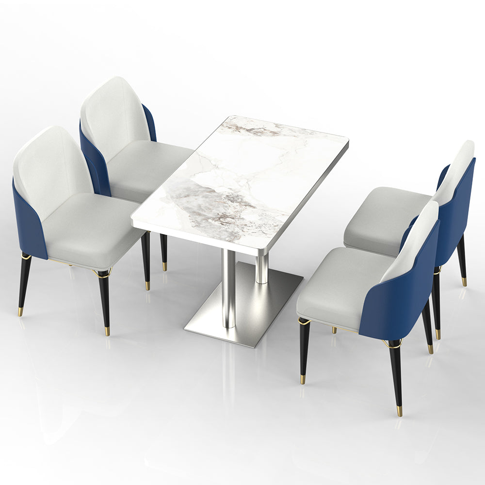 HUALIN Restaurant luxury sintered stone dining table with comfortable chairs, customizable material, color and size