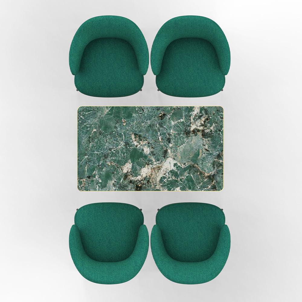 HUALIN Restaurant luxury sintered stone dining table with comfortable chairs, customizable material, color and size