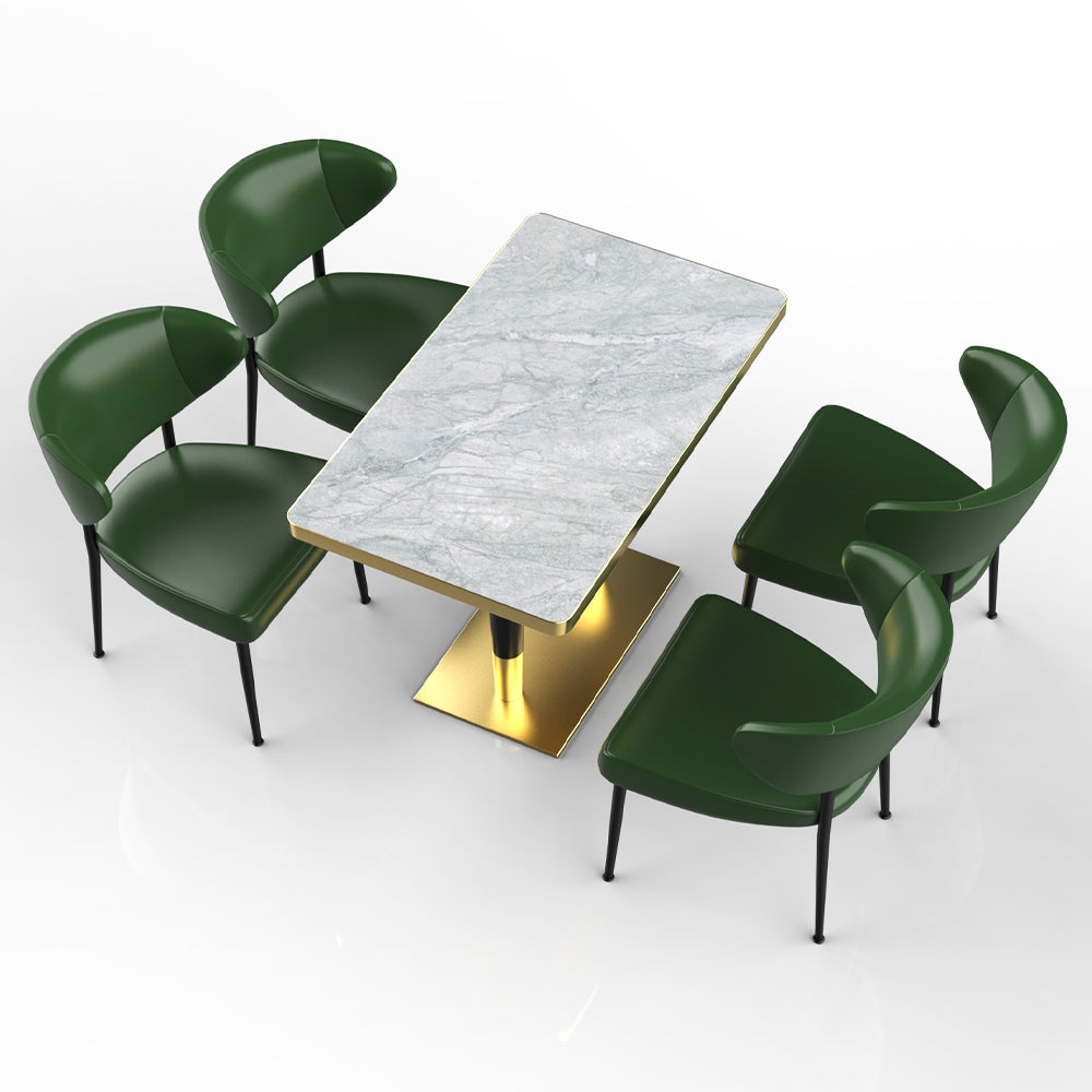 HUALIN Restaurant luxury sintered stone dining table with comfortable chairs, customizable material, color and size