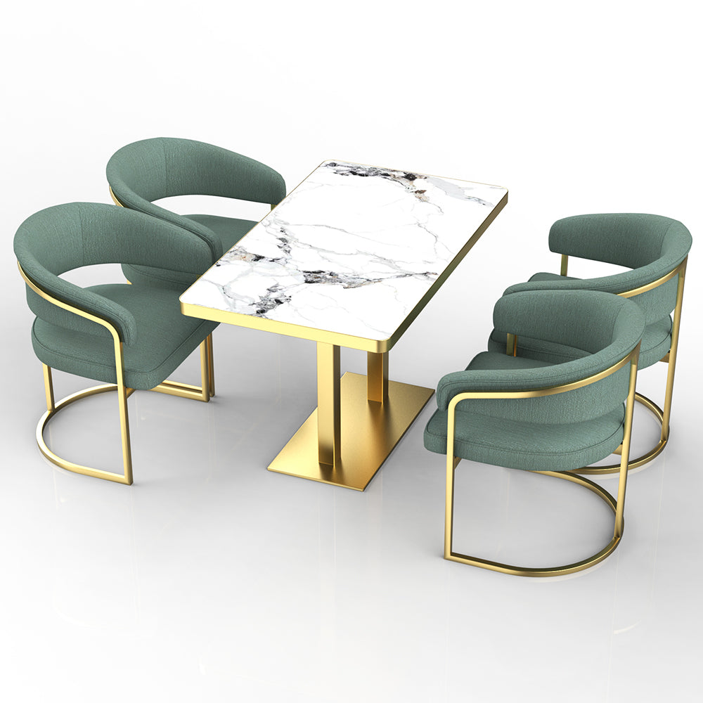 HUALIN Restaurant luxury sintered stone ceramic dining table with comfortable chair