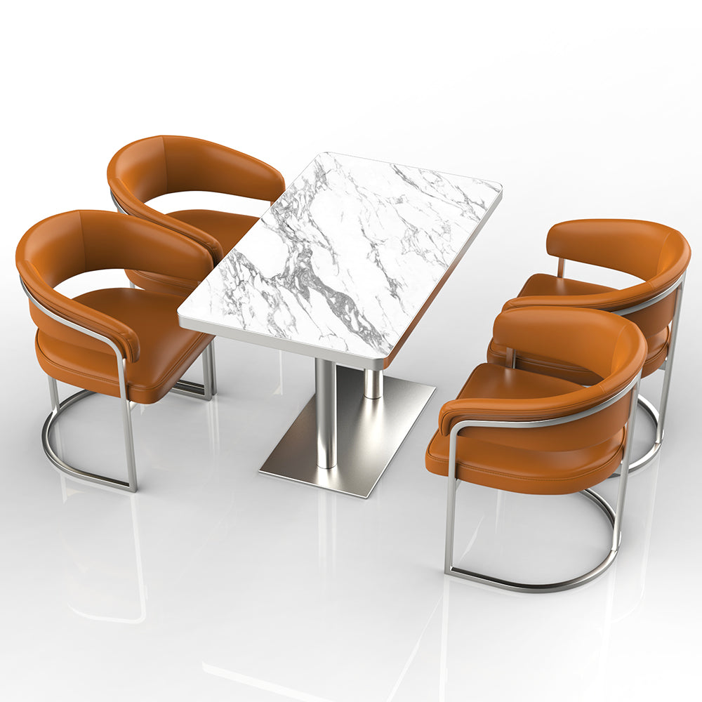 HUALIN Restaurant luxury sintered stone dining table with comfortable chairs, customizable material, color and size