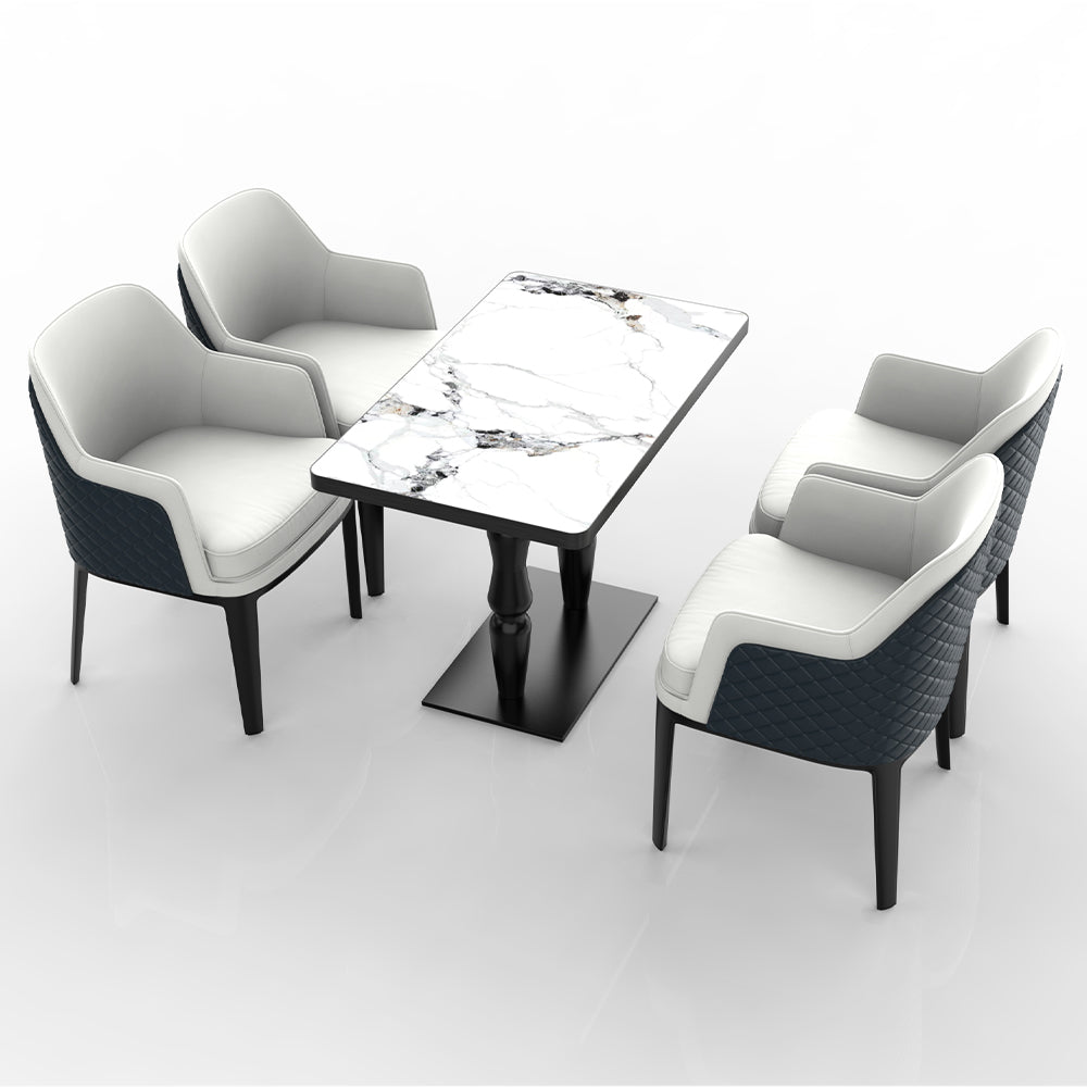 HUALIN Restaurant luxury sintered stone dining table with comfortable chairs, customizable material, color and size