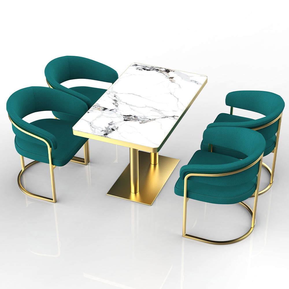 HUALIN Restaurant luxury sintered stone dining table with comfortable chairs, customizable material, color and size