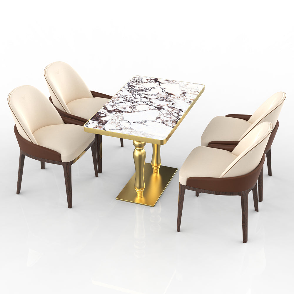 HUALIN Restaurant luxury sintered stone dining table with comfortable chairs, customizable material, color and size