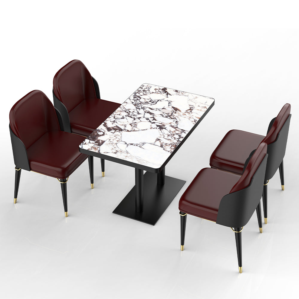 HUALIN Restaurant luxury sintered stone dining table with comfortable chairs, customizable material, color and size