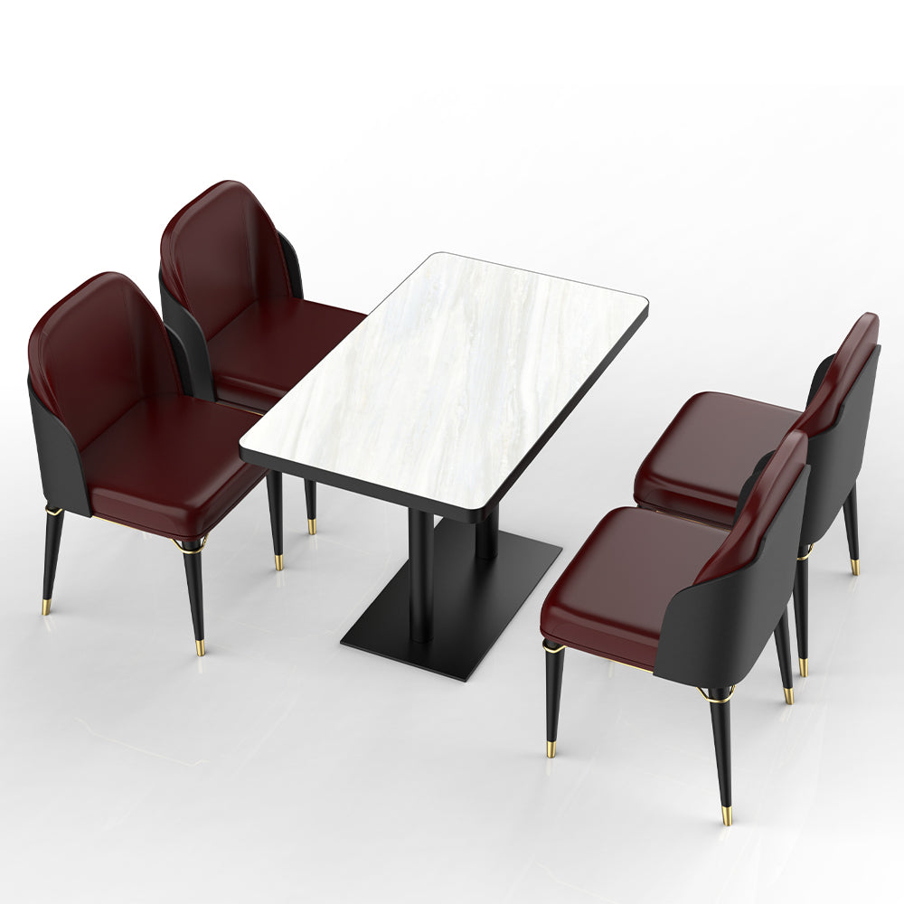 HUALIN Restaurant luxury sintered stone dining table with comfortable chairs, customizable material, color and size