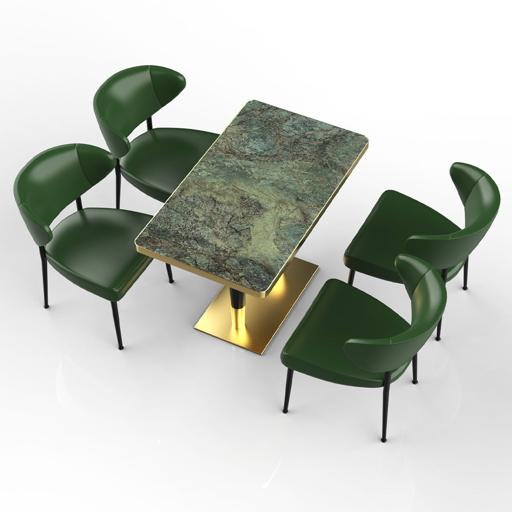 HUALIN Restaurant luxury sintered stone dining table with comfortable chairs, customizable material, color and size