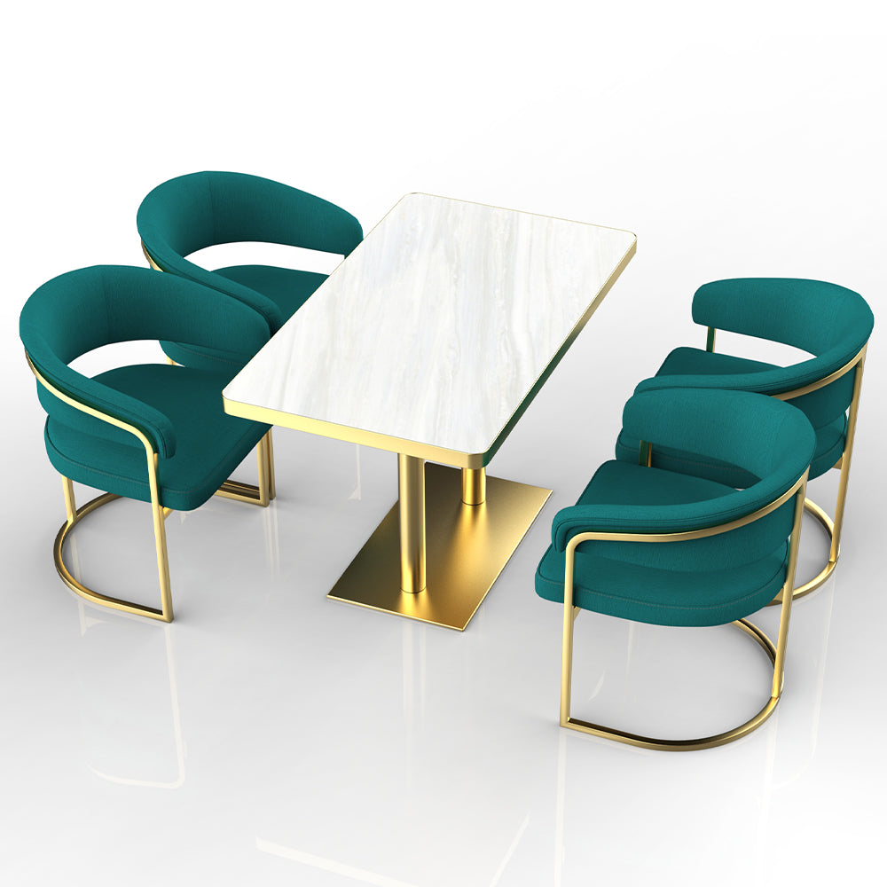 HUALIN Restaurant luxury sintered stone dining table with comfortable chairs, customizable material, color and size