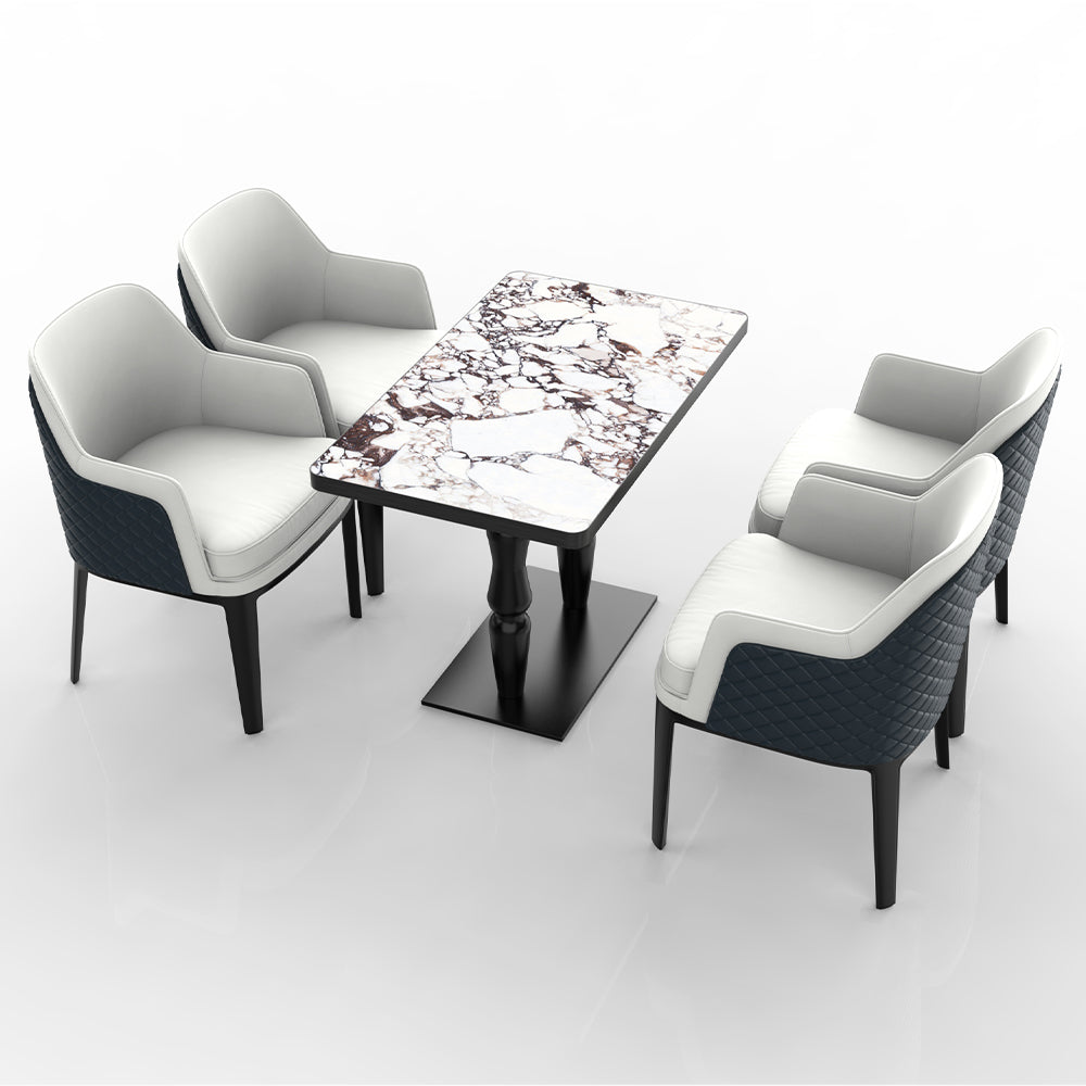 HUALIN Restaurant luxury sintered stone dining table with comfortable chairs, customizable material, color and size