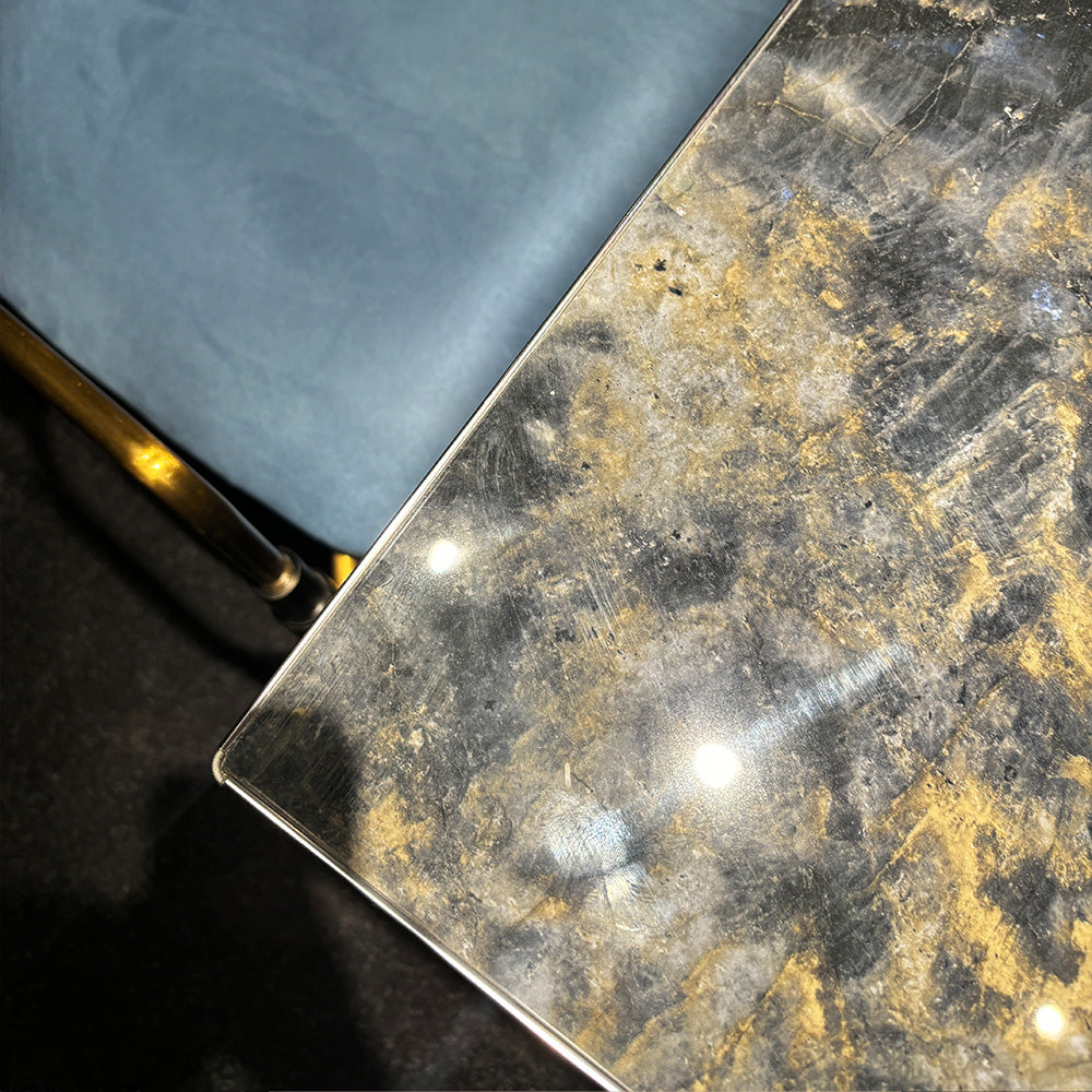 HUALIN Modern style theme restaurant luxury marble dining table with stainless steel legs, customizable size and color