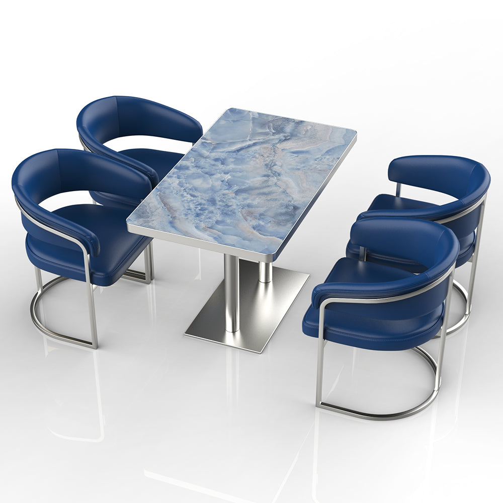 HUALIN Restaurant luxury sintered stone ceramic dining table with comfortable chair