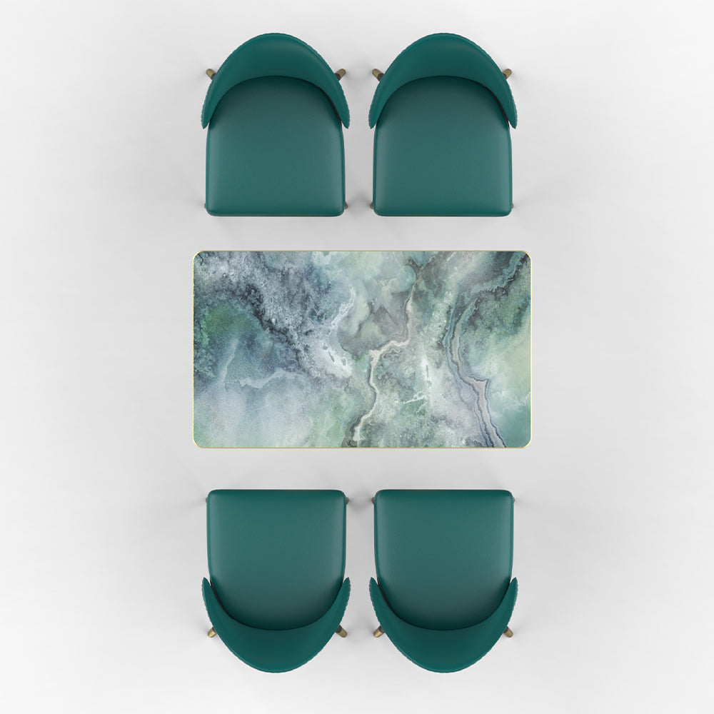 HUALIN Restaurant Luxury Sintered Stone Ceramic Dining Table And Chair Comfortable Booth