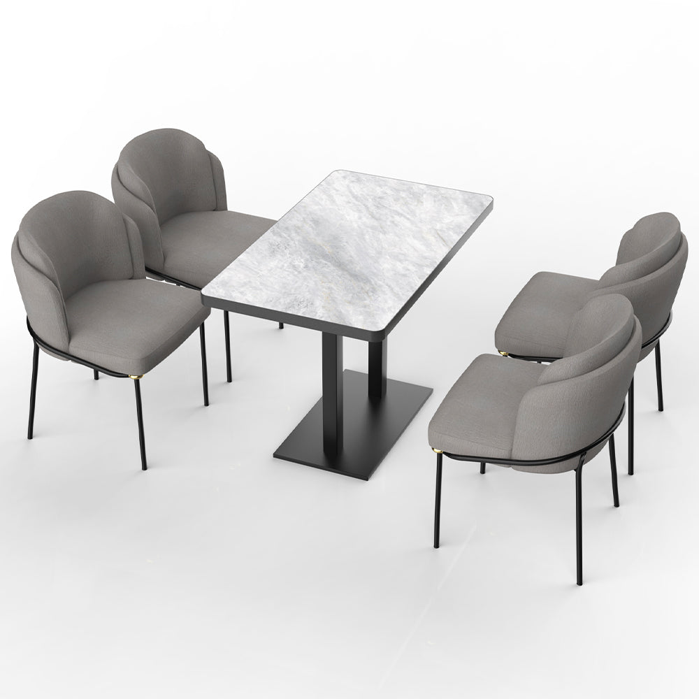 HUALIN Restaurant luxury sintered stone ceramic dining table with comfortable chair