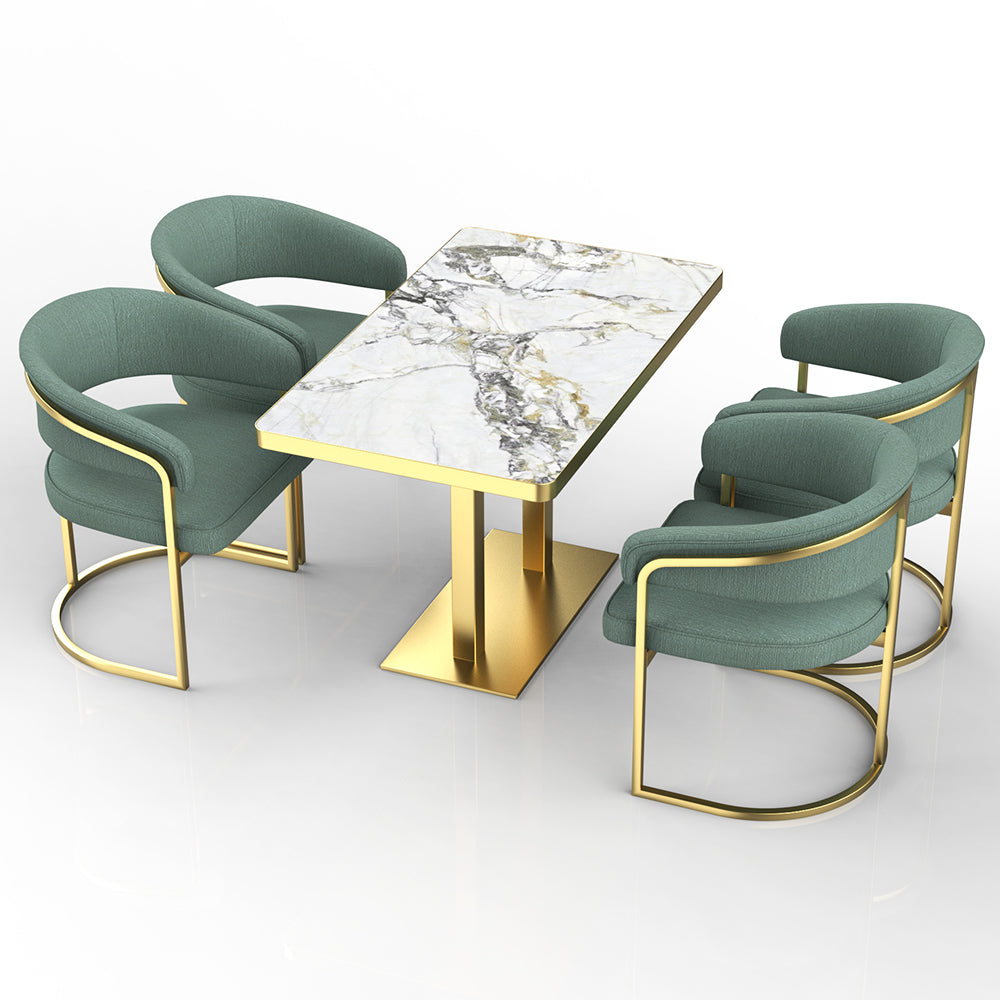 HUALIN Restaurant luxury sintered stone ceramic dining table with comfortable chair