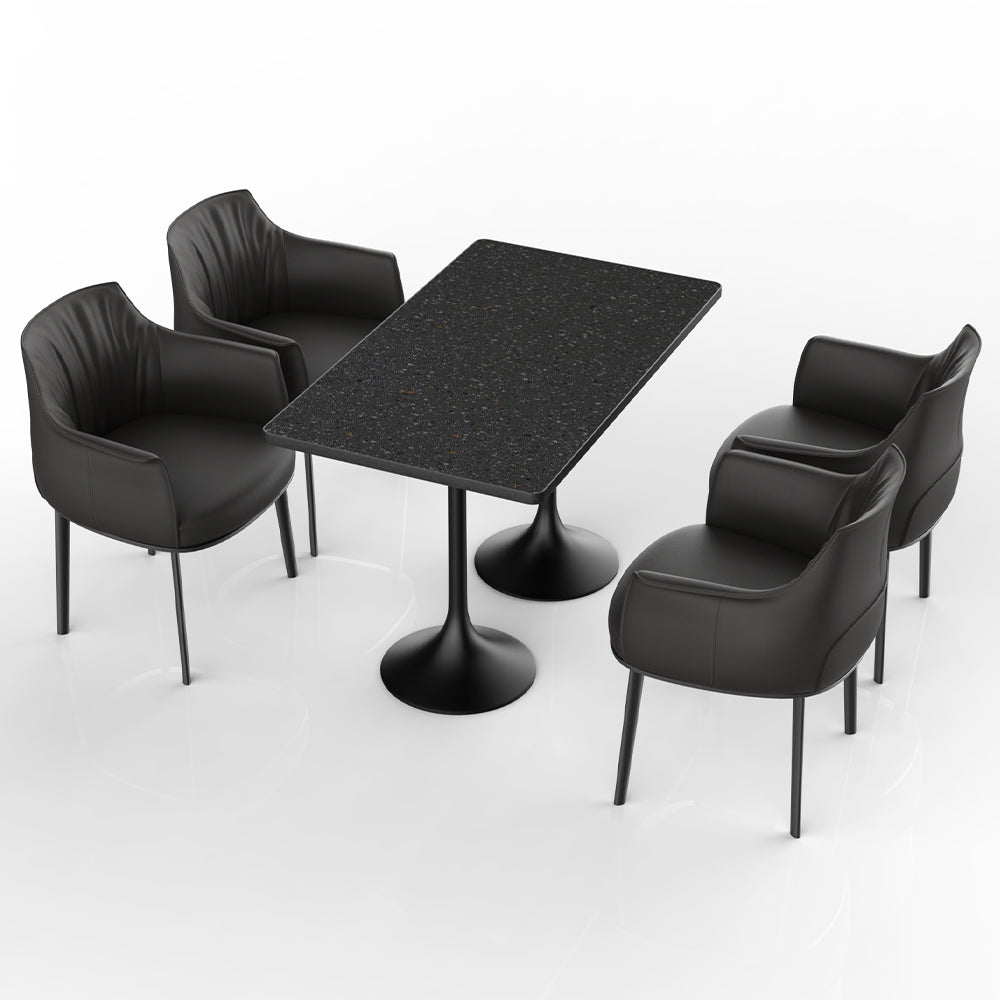 HUALIN Restaurant luxury sintered stone ceramic dining table with comfortable chair
